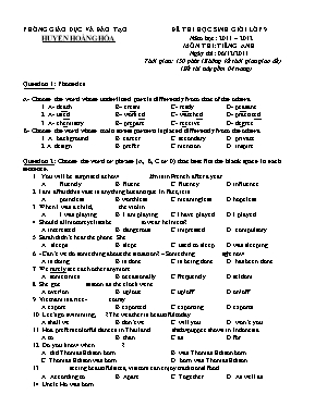 Bộ đề thi học sinh giỏi môn Tiếng Anh Lớp 9 - Năm học 2011-2012